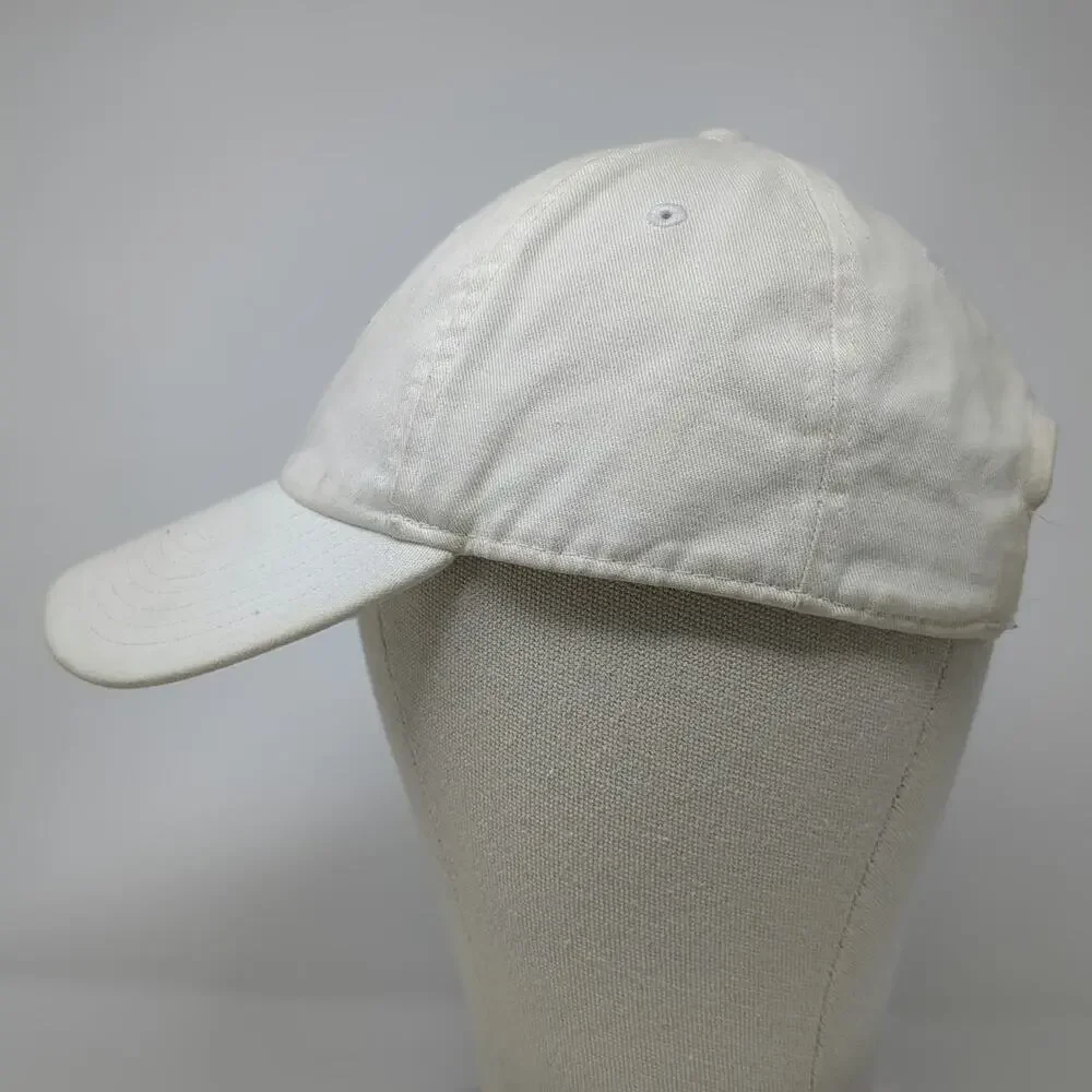 Nike Baseball Cap White OSFM Just Do It Swoosh Safety Pins Slideback Hat Cotton
